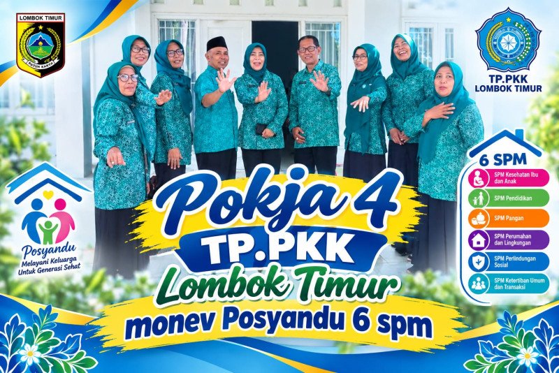 Foto Bersama Ketua Hj. Ra'yal Ain Warisin & Pokja 4 TP-PKK Kabupaten Lombok Timur (Dok. Istimewa)